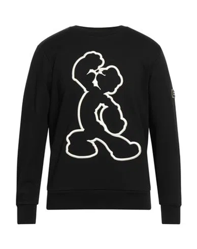 Iceberg Man Sweatshirt Black Size Xxl Cotton, Polyester