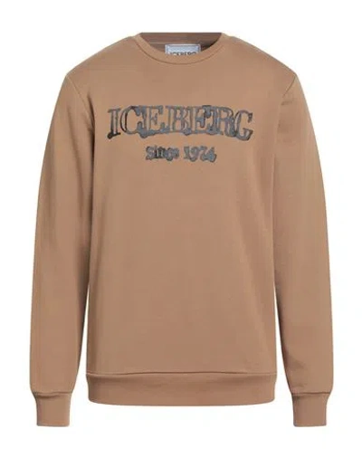 Iceberg Man Sweatshirt Camel Size M Cotton In Multi