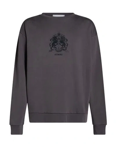 Iceberg Man Sweatshirt Charcoal Size Xl Cotton, Polyester In Brown