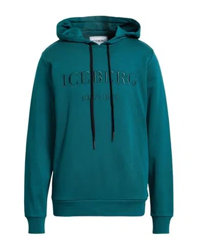 Iceberg Man Sweatshirt Deep Teal Size L Cotton In Green