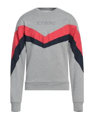 Iceberg Man Sweatshirt Grey Size Xxl Cotton, Polyamide