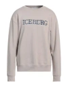 Iceberg Man Sweatshirt Light Grey Size Xxl Cotton, Elastane