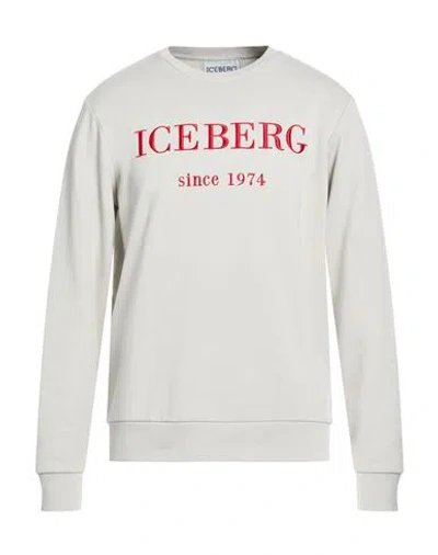Iceberg Man Sweatshirt Light Grey Size L Cotton In White