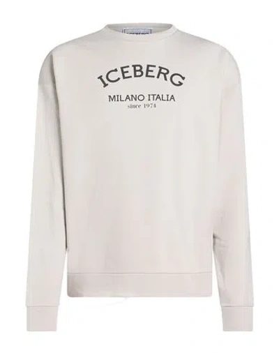 Iceberg Man Sweatshirt Light Grey Size Xxl Cotton, Polyester In Gray