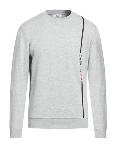 Iceberg Man Sweatshirt Light Grey Size Xxl Cotton, Viscose In Gray