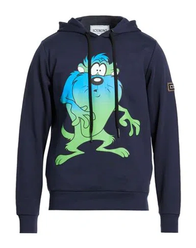 Iceberg Man Sweatshirt Midnight Blue Size Xl Cotton