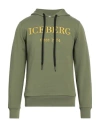 Iceberg Man Sweatshirt Military Green Size Xxl Cotton In Green