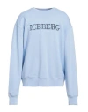 Iceberg Man Sweatshirt Sky Blue Size Xxl Cotton, Elastane In Blue