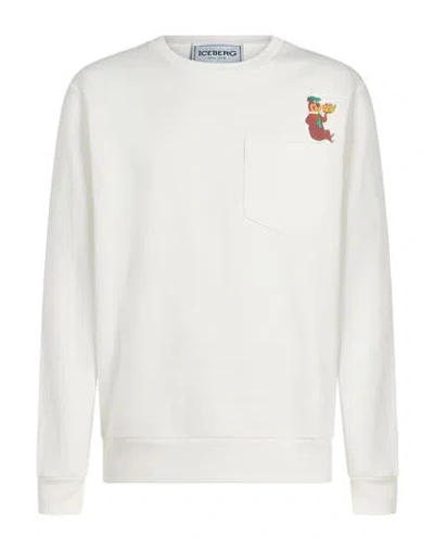 Iceberg Man Sweatshirt White Size Xl Cotton