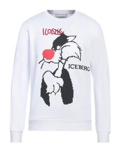 Iceberg Man Sweatshirt White Size Xl Cotton, Polyester