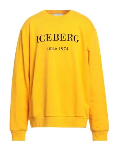 Iceberg Man Sweatshirt Yellow Size 4xl Cotton, Polyester