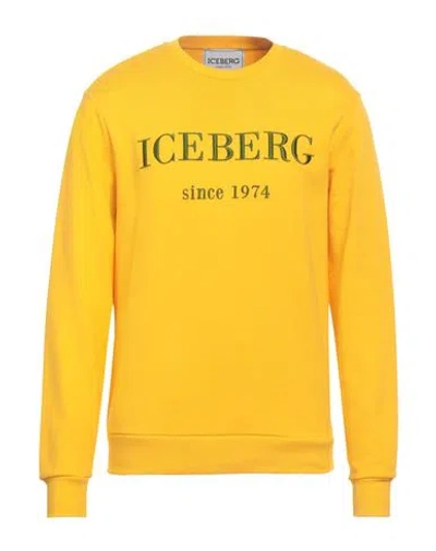 Iceberg Man Sweatshirt Yellow Size S Cotton, Polyester