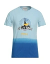 Iceberg Man T-shirt Azure Size Xxl Cotton, Polyester In Blue