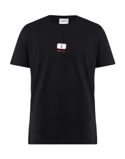 Iceberg Man T-shirt Black Size L Cotton In Multi