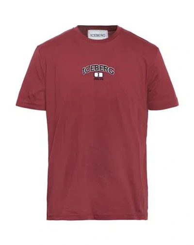 Iceberg Man T-shirt Burgundy Size 3xl Cotton In Red