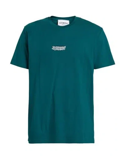 Iceberg Man T-shirt Deep Teal Size L Cotton In Blue