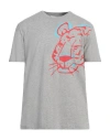 Iceberg Man T-shirt Grey Size L Cotton, Polyester