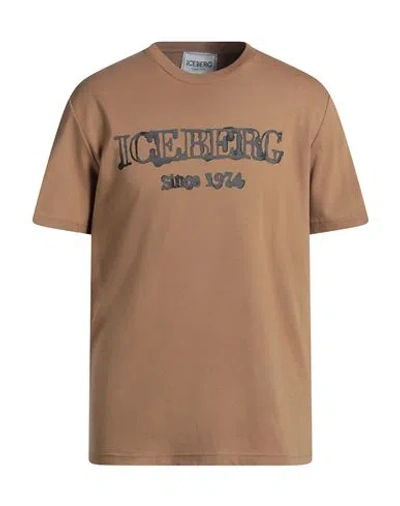 Iceberg Man T-shirt Khaki Size M Cotton In Brown