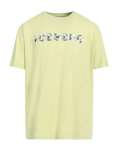 Iceberg Man T-shirt Light Green Size 3xl Cotton, Elastane