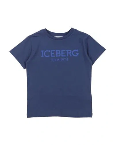 Iceberg Man T-shirt Navy Size 6 Cotton In Blue