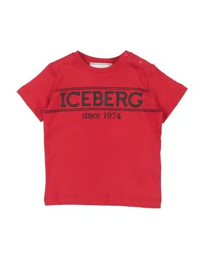 Iceberg Man T-shirt Red Size 24 Cotton