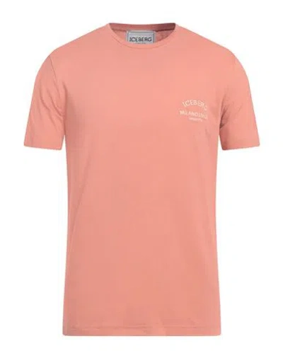 Iceberg Man T-shirt Salmon Pink Size Xl Cotton, Polyester