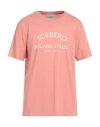 Iceberg Man T-shirt Salmon Pink Size Xxl Cotton