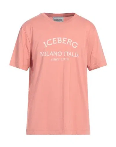 Iceberg Man T-shirt Salmon Pink Size Xxl Cotton