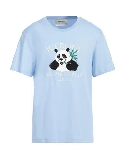 Iceberg Man T-shirt Sky Blue Size Xxl Cotton, Polyester