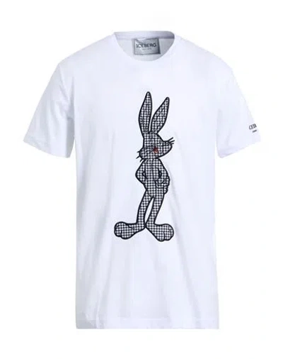 Iceberg Man T-shirt White Size L Cotton, Polyester