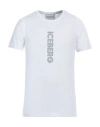 Iceberg Man T-shirt White Size M Cotton, Elastane