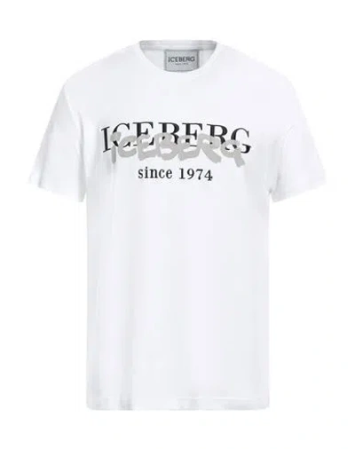 Iceberg Man T-shirt White Size M Cotton, Polyester