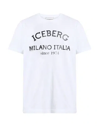 Iceberg Man T-shirt White Size Xxl Cotton In Gray