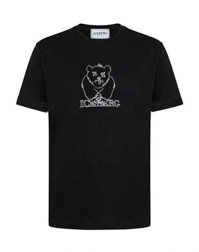 Iceberg Man T-shirt Black Size L Cotton