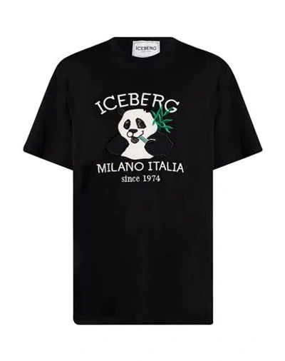 Iceberg Man T-shirt Black Size Xl Cotton