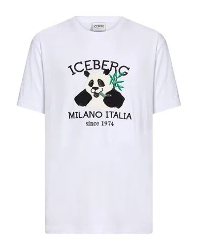 Iceberg Man T-shirt White Size Xl Cotton In Gray