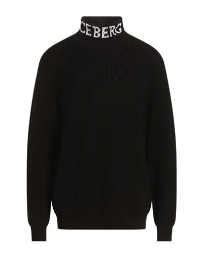 Iceberg Man Turtleneck Black Size Xxl Virgin Wool
