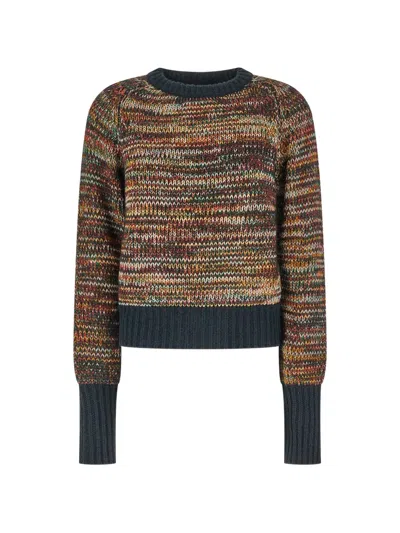 Iceberg Marled-knit Crew-neck Sweater In Multi