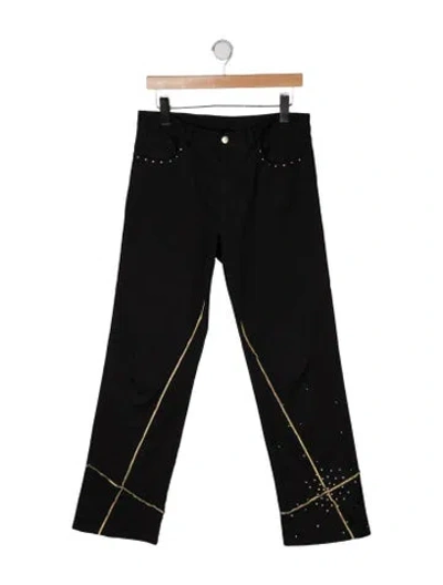 Pre-owned Iceberg Mid-rise Straight Leg Jeans In Black