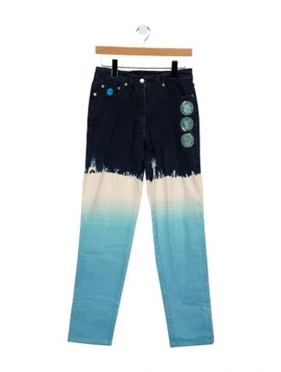 Pre-owned Iceberg Mid-rise Straight Leg Jeans In Blue