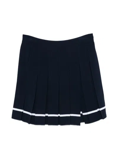 Iceberg Mini Pleated Sporty Stripe Skirt In Blue