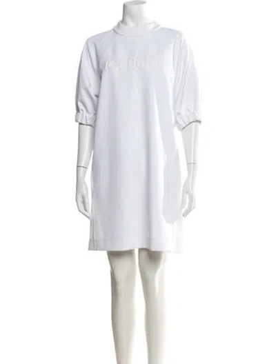 Pre-owned Iceberg Mock Neck Knee-length Dress In White