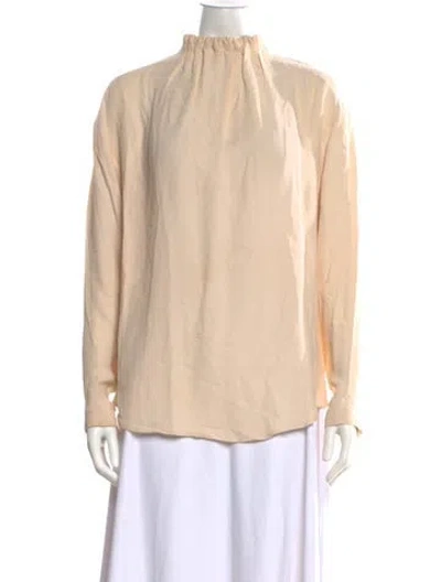 Pre-owned Iceberg Mock Neck Long Sleeve Top In Neutrals