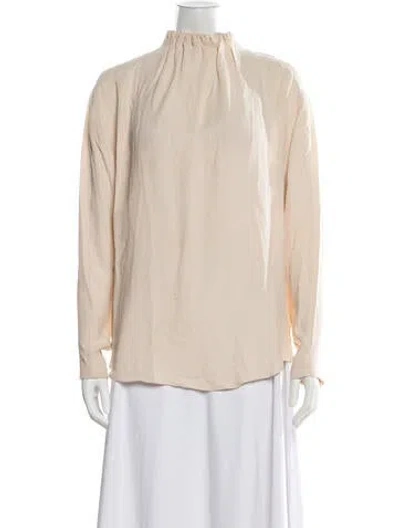 Pre-owned Iceberg Mock Neck Long Sleeve Top In Neutrals