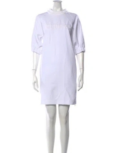 Pre-owned Iceberg Mock Neck Mini Dress In White