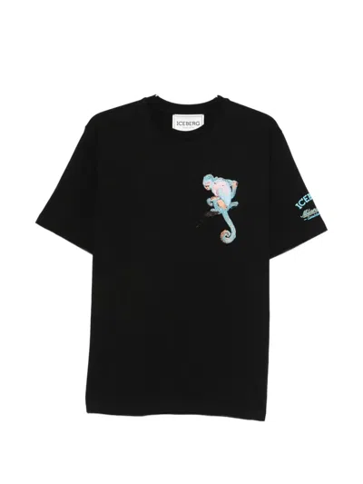 Iceberg Monkey-embroidered T-shirt In Black