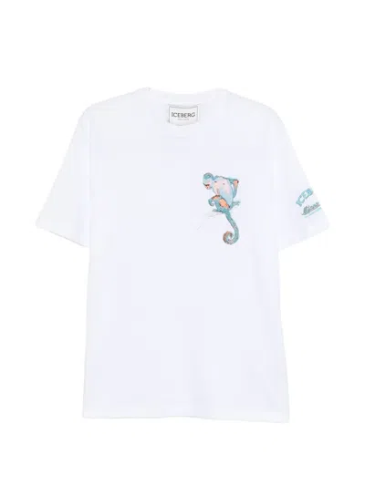 Iceberg Monkey-embroidered T-shirt In White