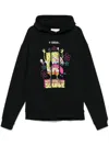 Iceberg Hooded Drawstring Hoodie In Black