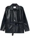Iceberg Navy Blue Leather Jacket