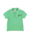 Iceberg Newborn Boy Polo Shirt Green Size 3 Cotton, Elastane In Green